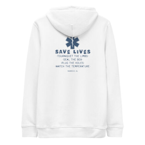 Unisex essential eco hoodie Save Lives