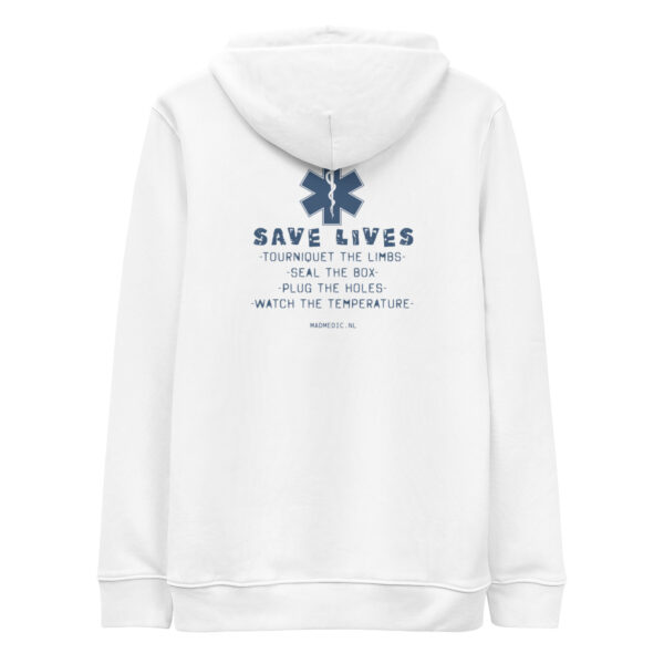 Unisex essential eco hoodie Save Lives